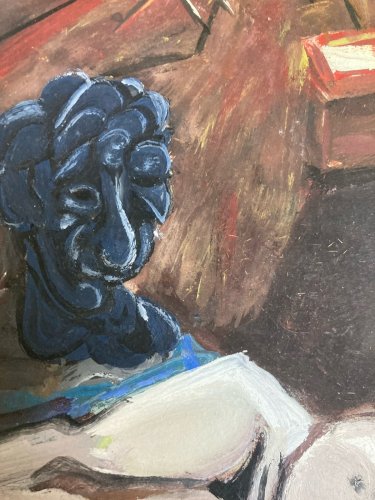 Peinture Carton Femme étude Erotisme Cubisme Art Atelier 2004