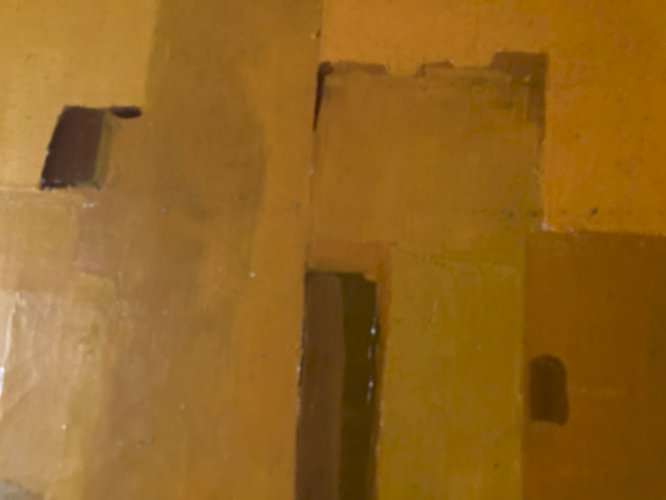 Peinture Chisa Huile toile Cubiste 1971 cubisme Maison Kasbah Architecture