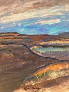 Peinture Ciel  Michel Henry 1984 Grand Canyon Du Colorado Dessin État Unis Art