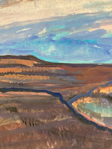 Peinture Ciel  Michel Henry 1984 Grand Canyon Du Colorado Dessin État Unis Art