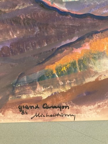Peinture Ciel  Michel Henry 1984 Grand Canyon Du Colorado Dessin État Unis Art