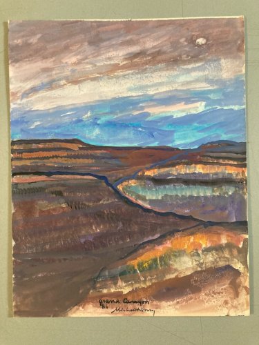 Peinture Ciel  Michel Henry 1984 Grand Canyon Du Colorado Dessin État Unis Art
