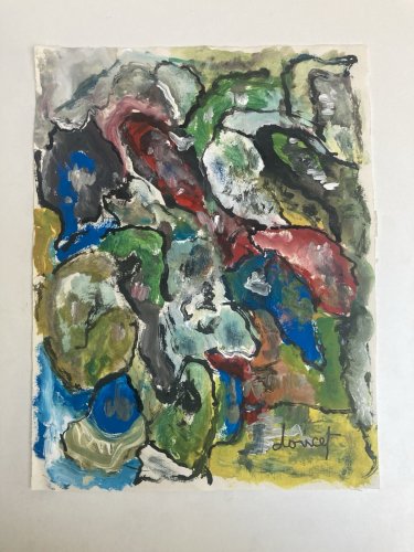 peinture Cobra Huile Jacques Doucet (1924 – 1994)  Expressionniste Abstrait Art