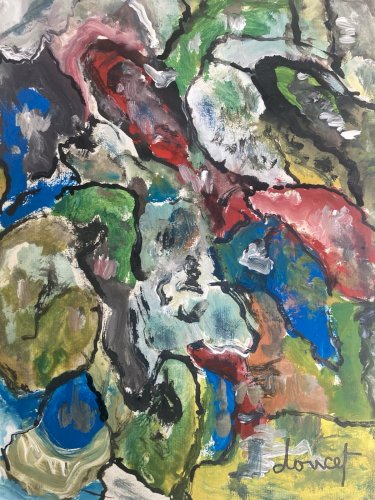 peinture Cobra Huile Jacques Doucet (1924 – 1994)  Expressionniste Abstrait Art