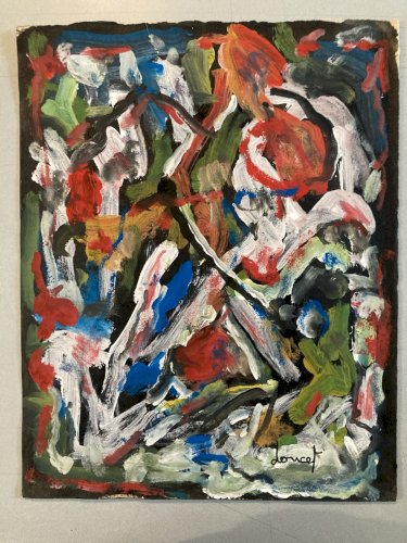 peinture Cobra Huile Jacques Doucet Painting Expressionniste Abstrait Art XXe