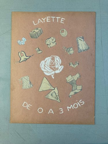 Peinture Collage 1950 Layette Bébé Enfant Maquette Livre Art Ancien