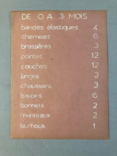 Peinture Collage 1950 Layette Bébé Enfant Maquette Livre Art Ancien