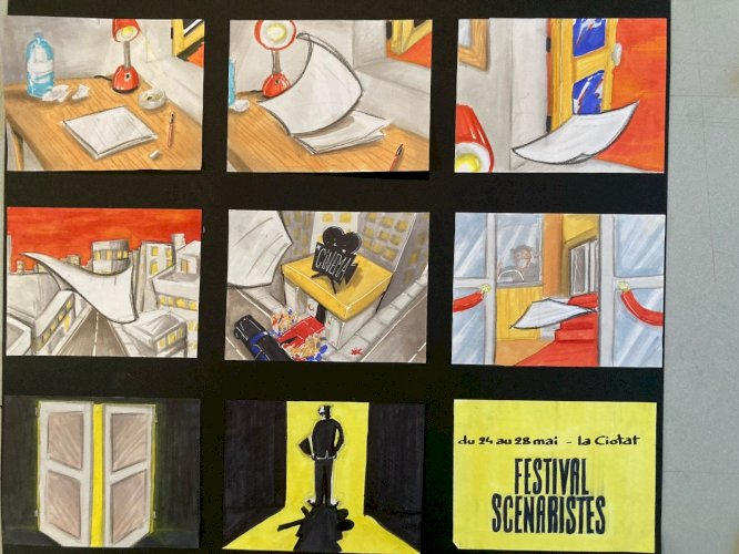 Peinture Collage 1980 Film Cinéma La CiotaT Scénariste Maquette Ancien Painting