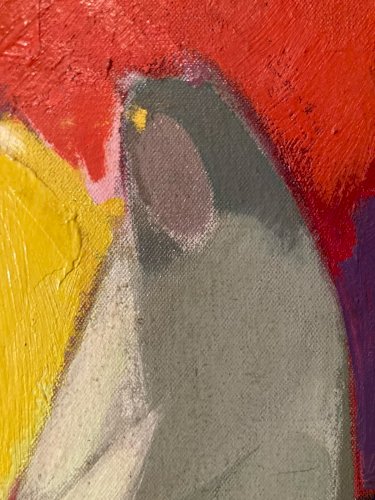 Peinture Communiste Painting FISHMAN Huile Sur Toile Abstrait Hst Abstraction