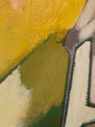 Peinture Communiste Painting FISHMAN Huile Sur Toile Abstrait Hst Abstraction