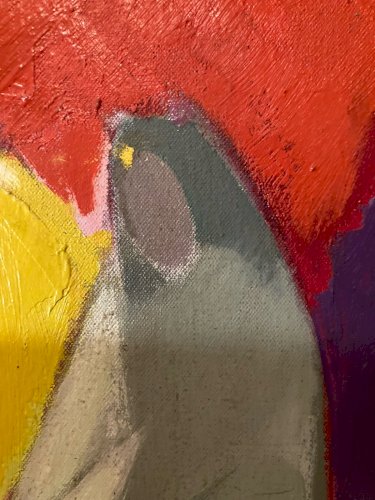 Peinture Communiste Painting FISHMAN Huile Sur Toile Abstrait Hst Abstraction