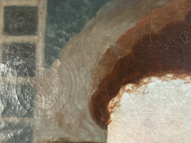 Peinture Copie Félix Ziem Sérail à Constantinople danse Orientalisme 1914 Ancien