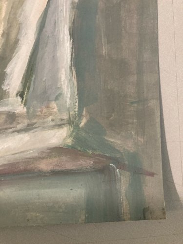 Peinture Cubiste Femme Nue Nu 1960 Huile Papier A Identifier Expressionnisme Art