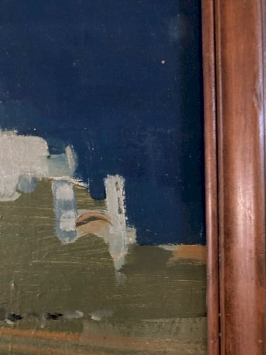 peinture Cubiste orientaliste huile  1950 Orientalisme Désert Art Painting Old