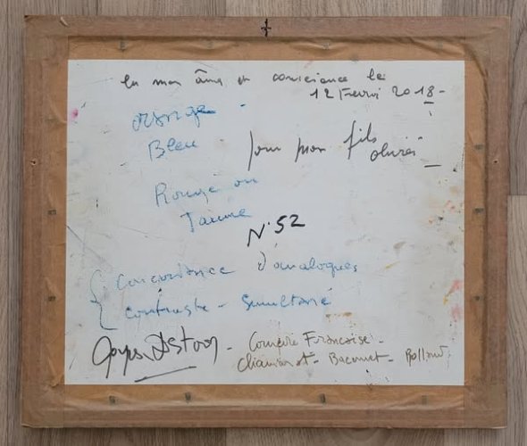 Peinture de Jacques DESTOOP (1931-2022) : Théâtre, Comédie-Française, trois acteurs