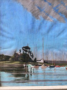 Painting Drawing Pastel On Paper William Henry INNES Marine Boat