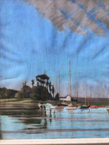 Peinture Dessin  Pastel Sur Papier William Henry INNES Marine Bateau