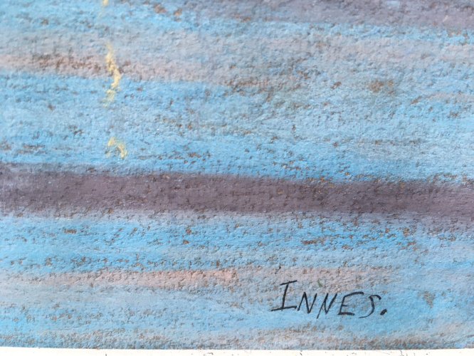 Peinture Dessin  Pastel Sur Papier William Henry INNES Marine Bateau
