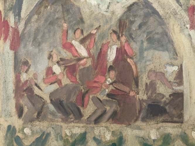 Peinture Expressionisme Gouache 1920 Expressionniste Musique Painting Orchestre