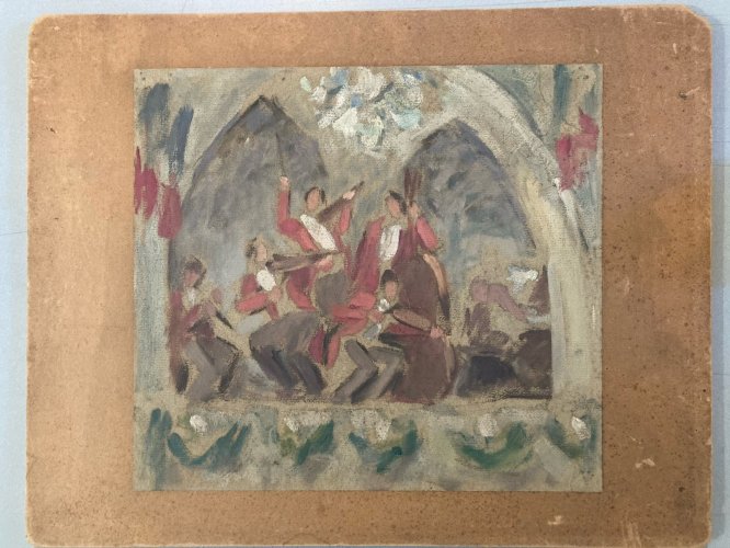 Peinture Expressionisme Gouache 1920 Expressionniste Musique Painting Orchestre