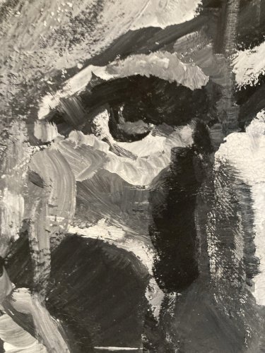 Peinture Expressionniste Expressionnisme Papier Gouache Portrait 1980 Painting