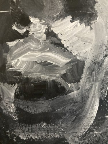 Peinture Expressionniste Expressionnisme Papier Gouache Portrait 1980 Painting