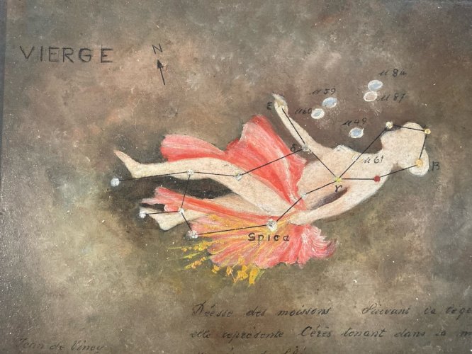 Peinture Femme  1950 Huile Panneau Surréaliste Surréalisme Ancien Art