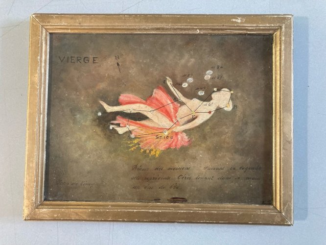 Peinture Femme  1950 Huile Panneau Surréaliste Surréalisme Ancien Art