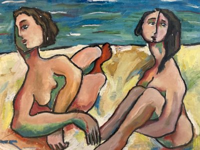 Peinture Femme Carton Cubiste Cubisme 1960 Painting Surrealisme Surréaliste Art