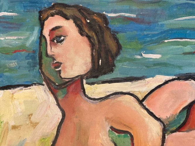 Peinture Femme Carton Cubiste Cubisme 1960 Painting Surrealisme Surréaliste Art