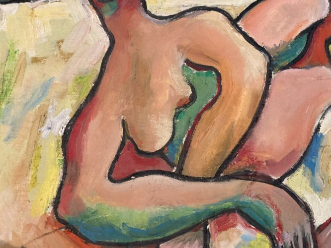 Peinture Femme Carton Cubiste Cubisme 1960 Painting Surrealisme Surréaliste Art