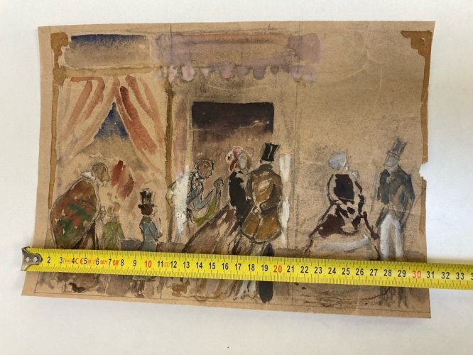 Peinture Femme étude Gouache Art Deco Orientalisme 1960 Sur Papier A Identifier