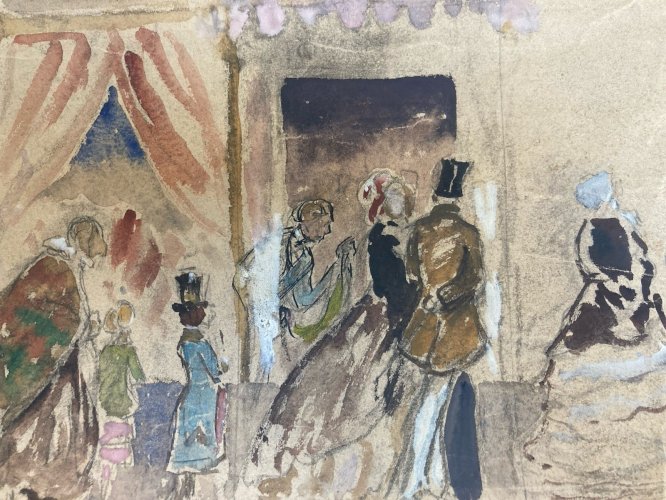 Peinture Femme étude Gouache Art Deco Orientalisme 1960 Sur Papier A Identifier
