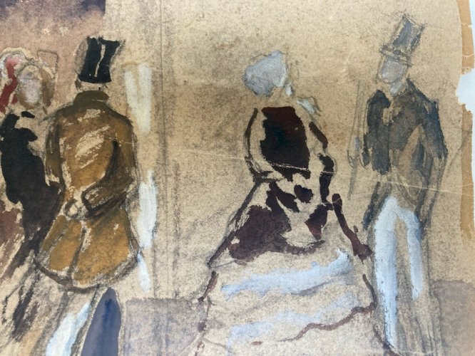 Peinture Femme étude Gouache Art Deco Orientalisme 1960 Sur Papier A Identifier