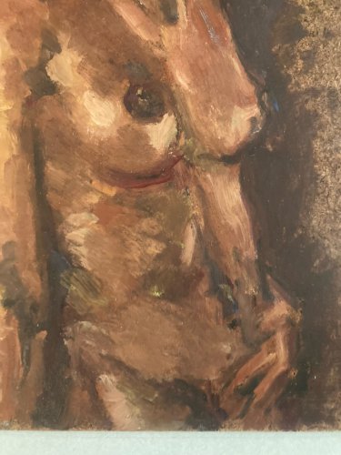 Peinture Femme Nu 1980 Nue Carton Huile Expressionnisme A Identifier Erotique