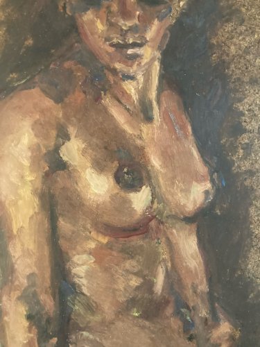 Peinture Femme Nu 1980 Nue Carton Huile Expressionnisme A Identifier Erotique