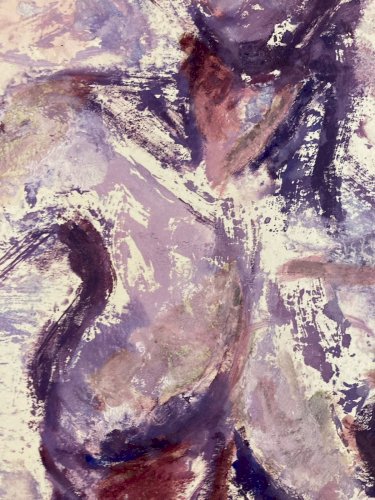 Peinture Femme Nue Nu 1980 Gouache A Identifier Expressionnisme Expressionniste