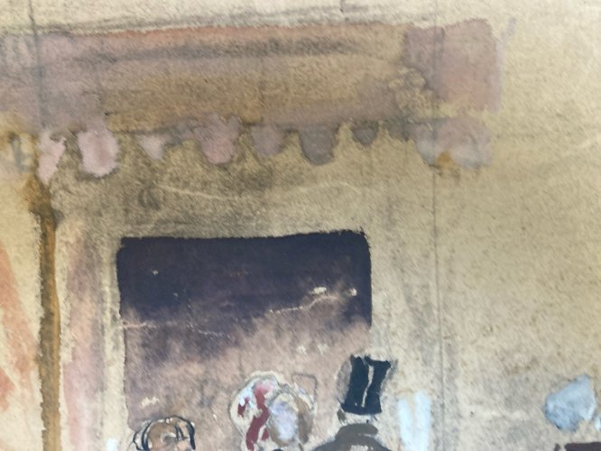 Peinture Femme Nue Nu Gouache Art Deco Orientalisme 1960 Sur Papier A Identifier