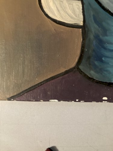 Peinture Femme portrait Huile sur toile Cubiste 1970 cubisme a identifier