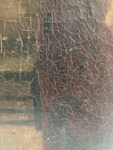 Peinture Femme Sur Toile Signé À Identifier Romantisme, Atelier étude art