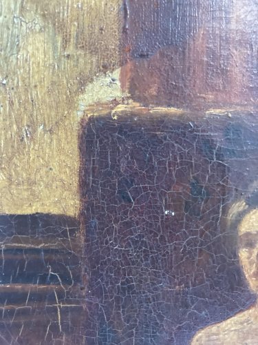 Peinture Femme Sur Toile Signé À Identifier Romantisme, Atelier étude art