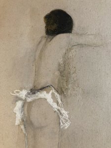 Charcoal Painting Cardboard Woman Expressionism 1980 To Identify Expressionist