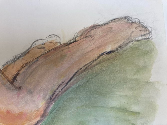 Peinture Gouache 1970 Art Corps Nu Nue Erotique Femme A Identifier XXe