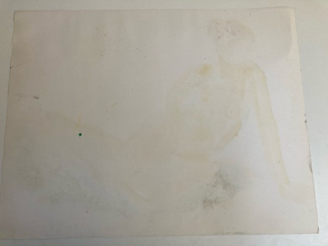 Peinture Gouache 1970 Art Corps Nu Nue Erotique Femme A Identifier XXe