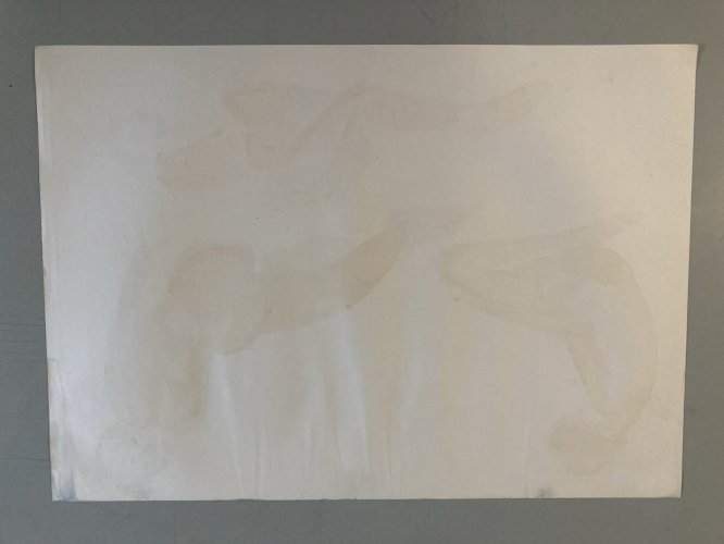 Peinture Gouache 1970  Corps Nu Nue Erotique Art Femme A Identifier