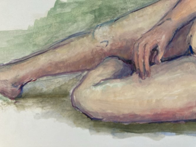 Peinture Gouache 1970  Corps Nu Nue Erotique Femme  A Identifier Art