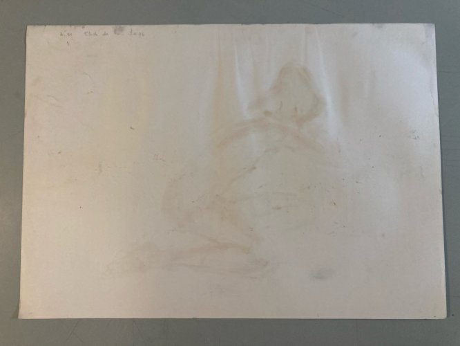 Peinture Gouache 1970  Corps Nu Nue Erotique Femme  Art A Identifier