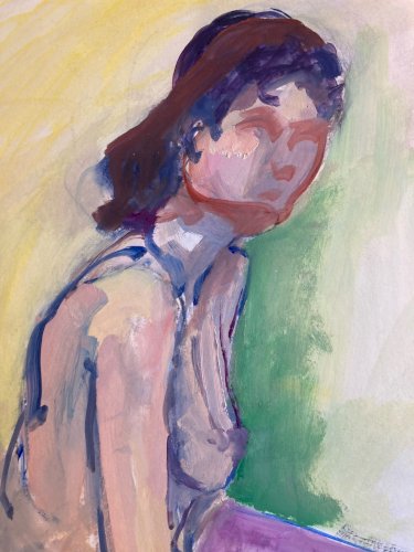 Peinture Gouache Art 1970 Corps Nu Femme Nue Erotique A Identifier