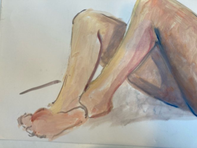 Peinture Gouache Art Corps 1970 Nu Nue Erotique Femme A Identifier