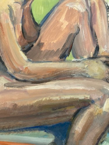 Peinture Gouache Art Corps 1970 Nu Nue Erotique Femme A Identifier